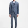 Two-piece slim-fit suit in cotton and virgin wool Two-piece slim-fit suit in cotton and virgin wool