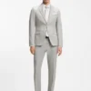 Two-piece slim-fit suit in cotton and virgin wool Two-piece slim-fit suit in cotton and virgin wool