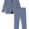 Two-piece slim-fit suit in cotton and virgin wool Two-piece slim-fit suit in cotton and virgin wool