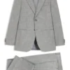 Two-piece slim-fit suit in cotton and virgin wool Two-piece slim-fit suit in cotton and virgin wool