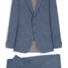 Two-piece slim-fit suit in cotton and virgin wool Two-piece slim-fit suit in cotton and virgin wool