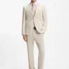 Two-piece slim-fit suit in micro-patterned cloth Two-piece slim-fit suit in micro-patterned cloth
