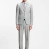Two-piece slim-fit suit in micro-patterned cloth