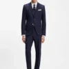 Two-piece slim-fit suit in micro-patterned cloth