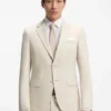 Two-piece slim-fit suit in micro-patterned cloth Two-piece slim-fit suit in micro-patterned cloth