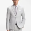 Two-piece slim-fit suit in micro-patterned cloth