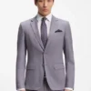 Two-piece slim-fit suit in micro-patterned cloth