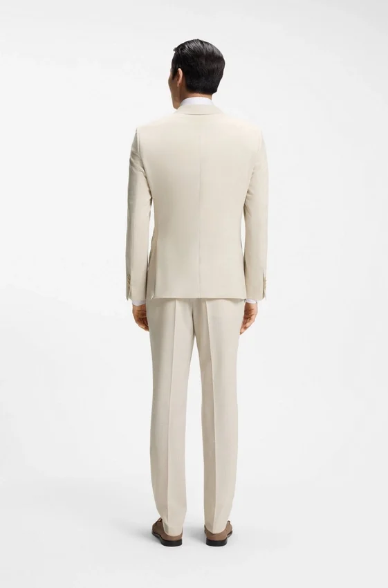 Two-piece slim-fit suit in micro-patterned cloth Two-piece slim-fit suit in micro-patterned cloth