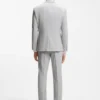 Two-piece slim-fit suit in micro-patterned cloth