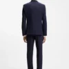 Two-piece slim-fit suit in micro-patterned cloth