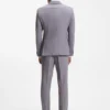 Two-piece slim-fit suit in micro-patterned cloth