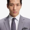 Two-piece slim-fit suit in micro-patterned cloth