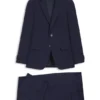 Two-piece slim-fit suit in micro-patterned cloth