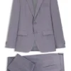 Two-piece slim-fit suit in micro-patterned cloth