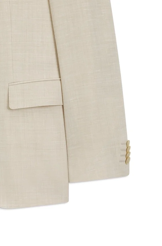 Two-piece slim-fit suit in micro-patterned cloth Two-piece slim-fit suit in micro-patterned cloth