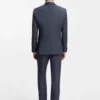 Two-piece slim-fit suit in patterned virgin wool