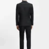 Two-piece slim-fit suit in patterned virgin wool