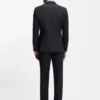 Two-piece slim-fit suit in patterned virgin wool