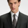Two-piece slim-fit suit in patterned virgin wool