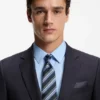 Two-piece slim-fit suit in patterned virgin wool