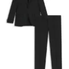 Two-piece slim-fit suit in patterned virgin wool
