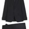 Two-piece slim-fit suit in patterned virgin wool