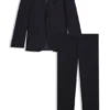 Two-piece slim-fit suit in patterned virgin wool