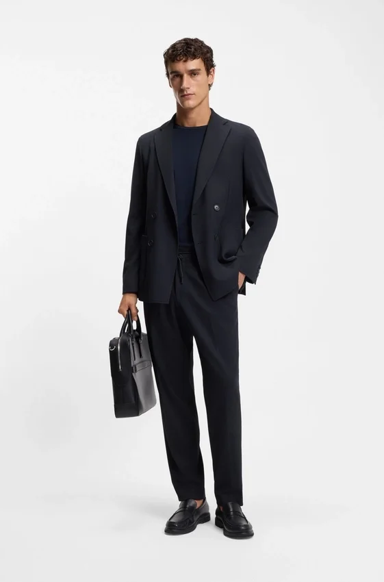 Two-piece slim-fit suit in performance-stretch fabric Two-piece slim-fit suit in performance-stretch fabric