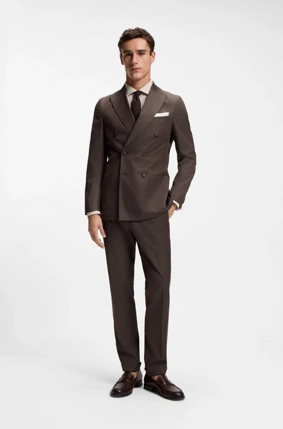 Two-piece slim-fit suit in stretch cotton Two-piece slim-fit suit in stretch cotton