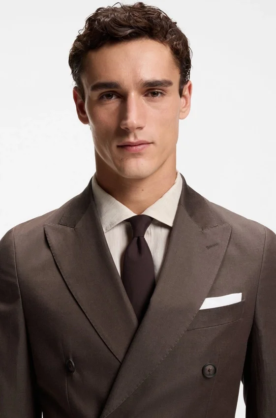 Two-piece slim-fit suit in stretch cotton Two-piece slim-fit suit in stretch cotton