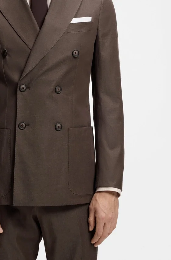 Two-piece slim-fit suit in stretch cotton Two-piece slim-fit suit in stretch cotton