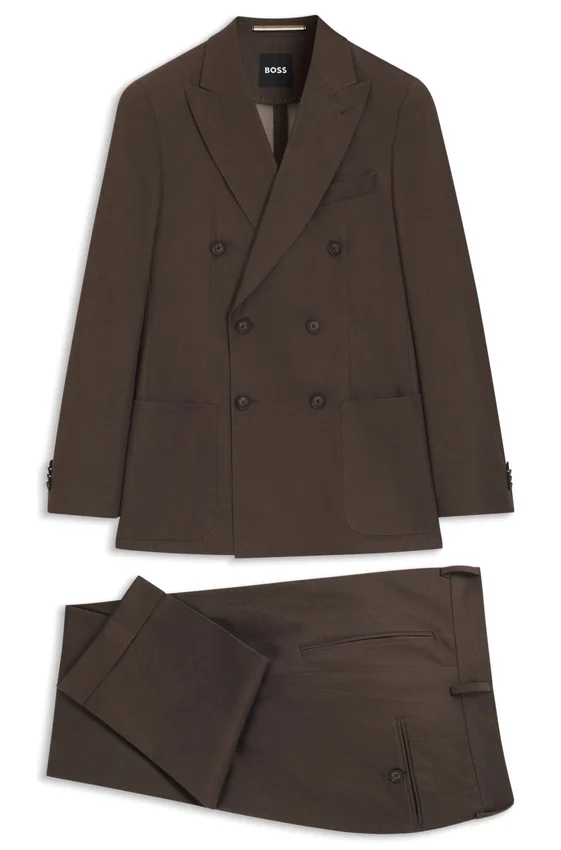 Two-piece slim-fit suit in stretch cotton Two-piece slim-fit suit in stretch cotton