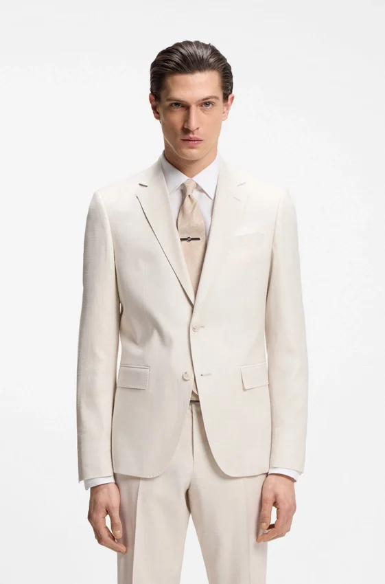 Two-piece slim-fit suit in stretch fabric Two-piece slim-fit suit in stretch fabric