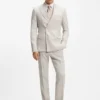 Two-piece slim-fit suit in striped linen and wool Two-piece slim-fit suit in striped linen and wool