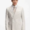 Two-piece slim-fit suit in striped linen and wool Two-piece slim-fit suit in striped linen and wool