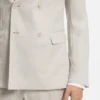 Two-piece slim-fit suit in striped linen and wool Two-piece slim-fit suit in striped linen and wool