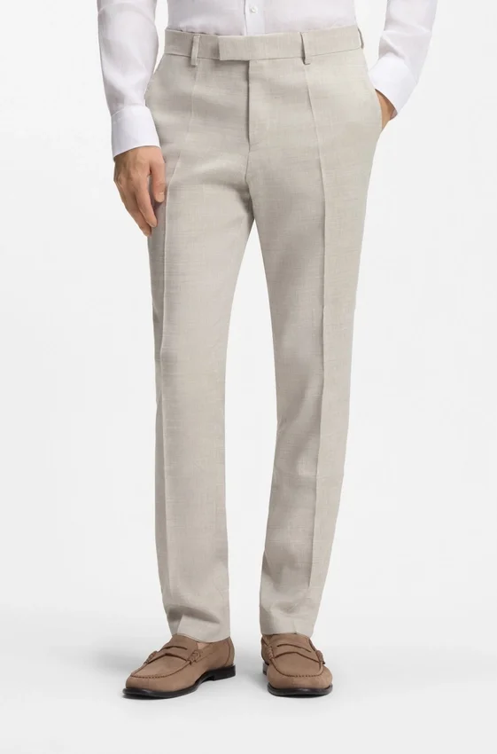 Two-piece slim-fit suit in striped linen and wool Two-piece slim-fit suit in striped linen and wool