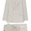 Two-piece slim-fit suit in striped linen and wool Two-piece slim-fit suit in striped linen and wool