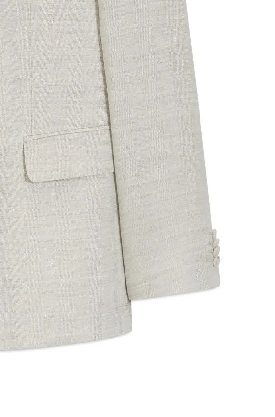 Two-piece slim-fit suit in striped linen and wool Two-piece slim-fit suit in striped linen and wool