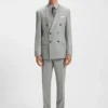 Two-piece slim-fit suit in striped virgin wool Two-piece slim-fit suit in striped virgin wool
