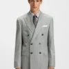 Two-piece slim-fit suit in striped virgin wool Two-piece slim-fit suit in striped virgin wool