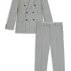 Two-piece slim-fit suit in striped virgin wool Two-piece slim-fit suit in striped virgin wool