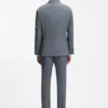 Two-piece slim-fit suit in virgin wool and silk