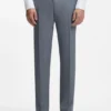 Two-piece slim-fit suit in virgin wool and silk
