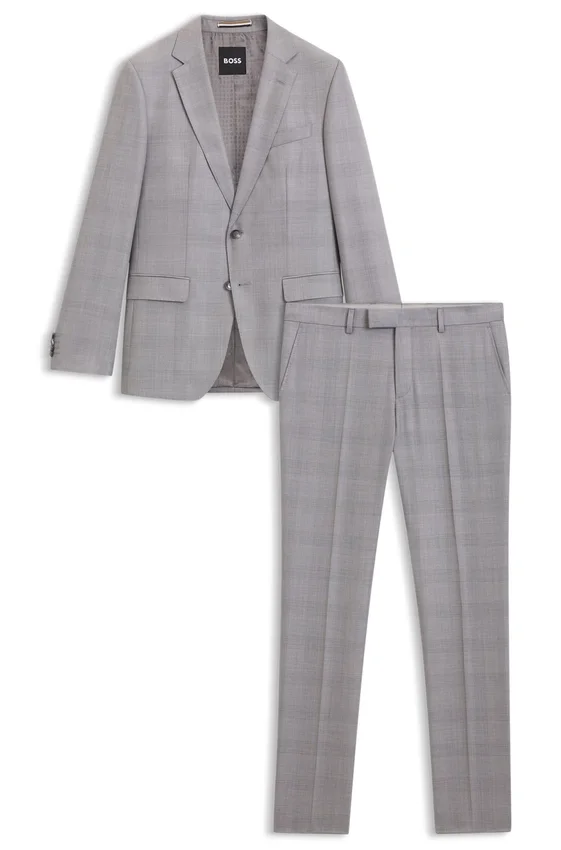 Two-piece slim-fit suit in virgin wool and silk Two-piece slim-fit suit in virgin wool and silk