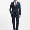 Two-piece slim-fit suit in wool and silk