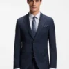 Two-piece slim-fit suit in wool and silk