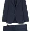 Two-piece slim-fit suit in wool and silk