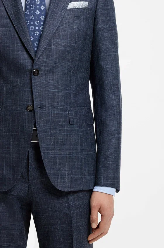 Two-piece slim-fit suit in wool, silk and linen Two-piece slim-fit suit in wool, silk and linen