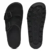 Two-strap slides with branded buckles